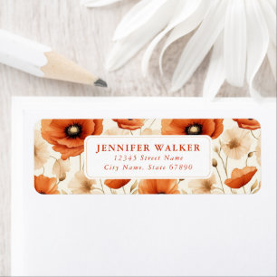Poppy Flowers Return Address Labels