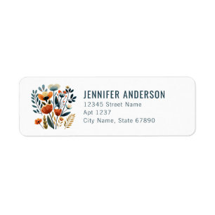 Poppy Flowers Return Address Labels