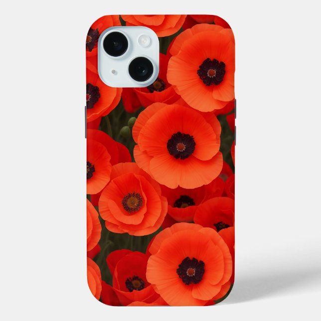 Poppy flowers styled design Case-Mate iPhone case (Back)