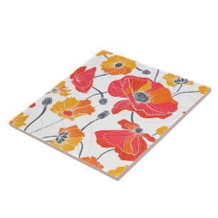 Poppy Flowers Tile