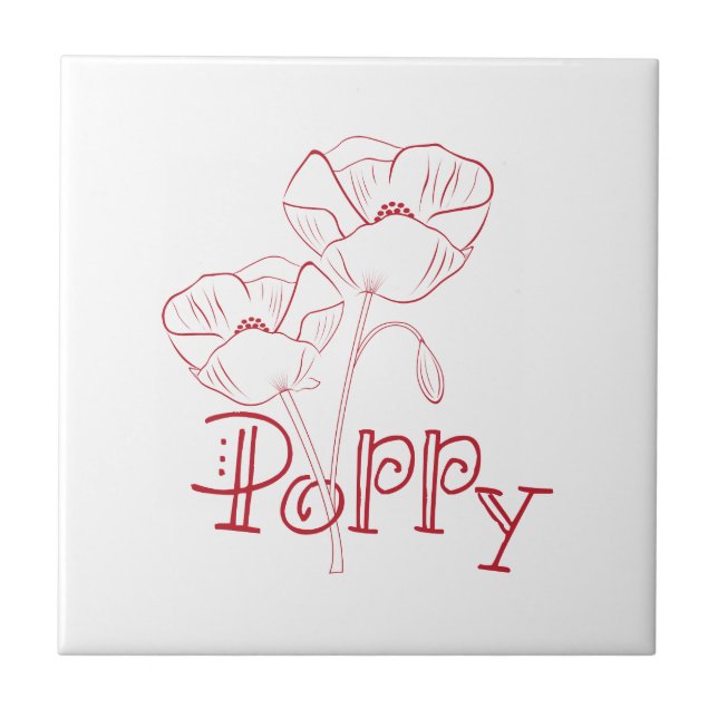Poppy Flowers Tile (Front)