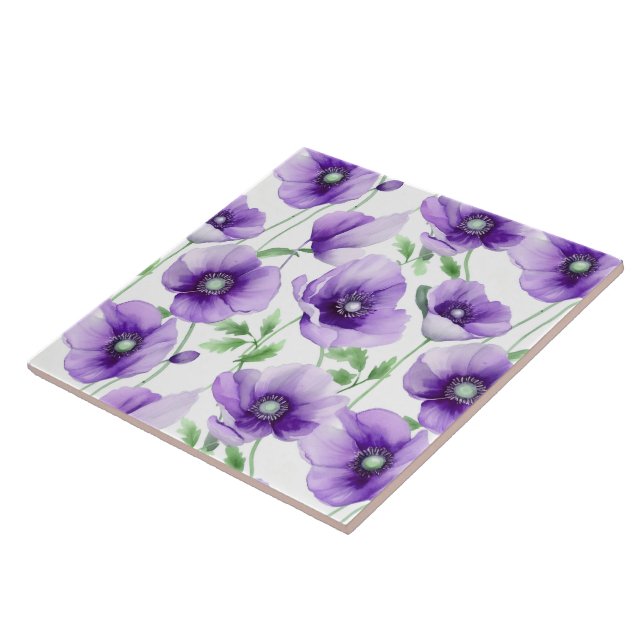 Poppy Flowers Tile (Side)