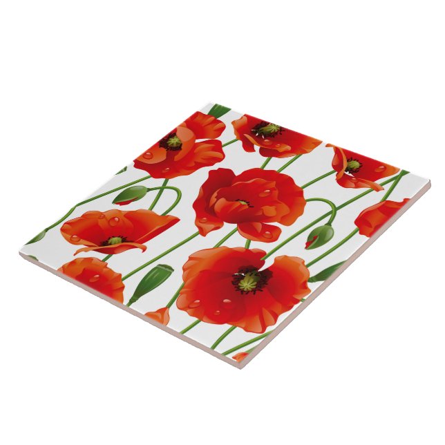 Poppy Flowers Tile (Side)