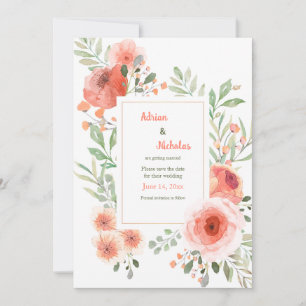 Poppy Frame Save the Date Announcement