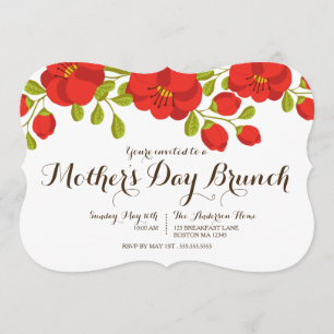 Poppy Garden Floral Mother's Day Brunch Invitation