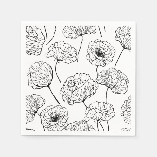 Poppy garden napkin (Front)