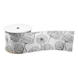 Poppy garden satin ribbon