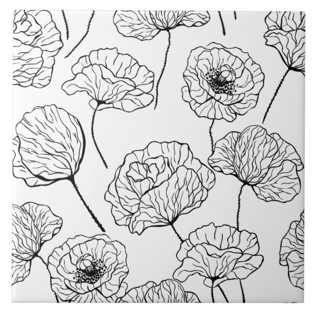 Poppy garden tile (Front)
