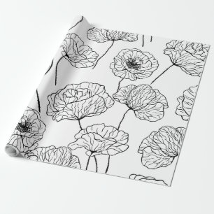 Poppy garden wrapping paper