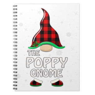 Poppy Gnome Buffalo Plaid Matching Family Christma Notebook