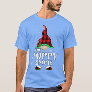 Poppy Gnome Buffalo Plaid Matching Family Christma T-Shirt