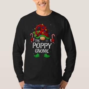 Poppy Gnome Buffalo Red Plaid Matching Family Chri T-Shirt