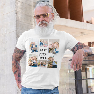 Poppy Grandfather Grandchildren Photo Collage T-Shirt