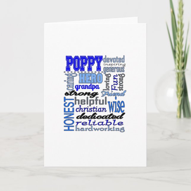 Poppy Grandpa Fathers Day Papa Pawpaw Card (Front)
