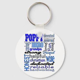 Poppy Grandpa Fathers Day Papa Pawpaw Key Ring