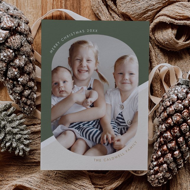 POPPY Green Unique Xmas Family Christmas Photo Holiday Card (POPPY Green Unique Xmas Family Christmas Photo Holiday Card)
