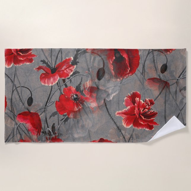 Poppy Haze Beach Towel (Front)