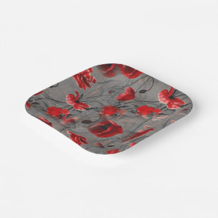 Poppy Haze Paper Plate