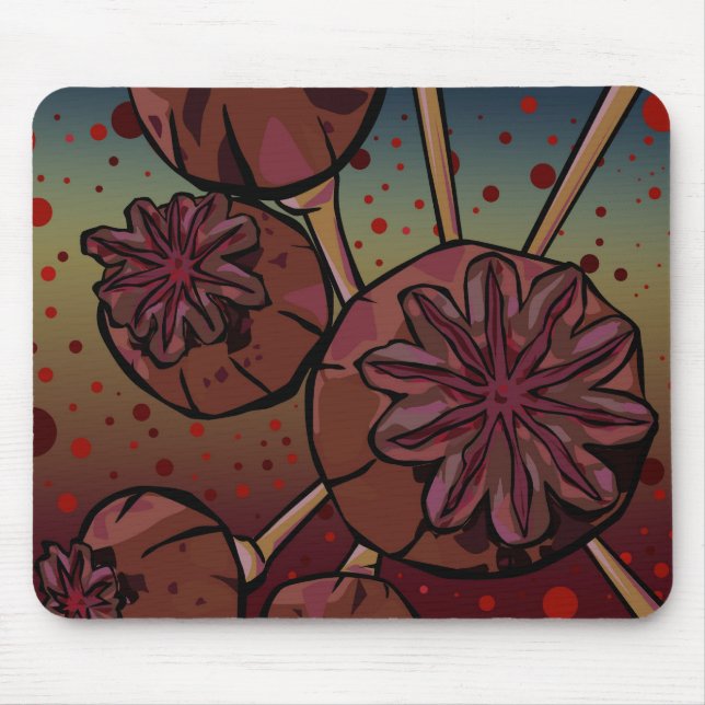 Poppy Heads Mouse Mat (Front)