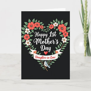 Poppy Heart Pattern Mothers Day Card