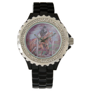 POPPY HORSE JUMPING WITH Roman numerals  Watch