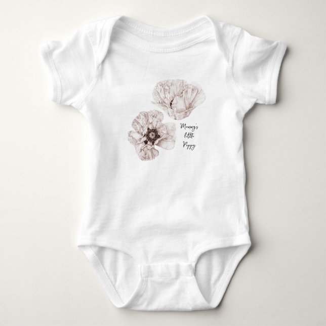 Poppy Illustrated  Baby Bodysuit (Front)
