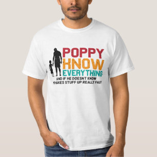 Poppy Know Everything   Daddy Father's Day T-Shirt