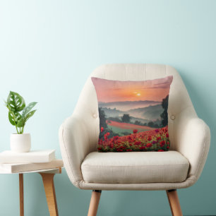 Poppy Landscape. Cushion