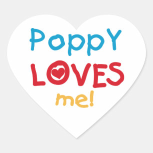 Poppy Loves Me T-shirts and Gifts Heart Sticker