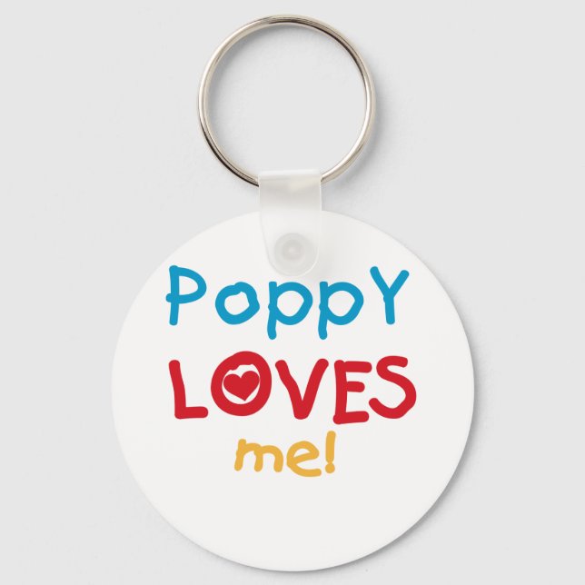 Poppy Loves Me T-shirts and Gifts Key Ring (Front)