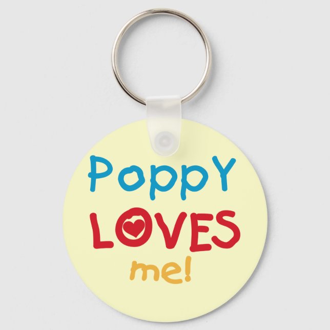 Poppy Loves Me T-shirts and Gifts Key Ring (Front)