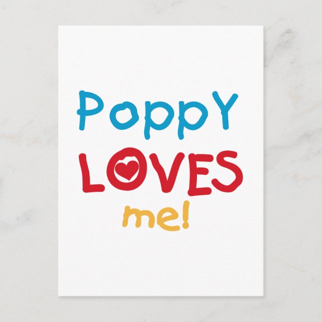 Poppy Loves Me T-shirts and Gifts Postcard (Front)