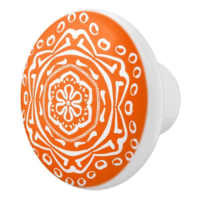 Poppy Mandala Ceramic Knob (Right)