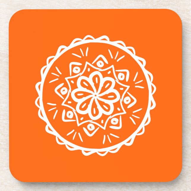Poppy Mandala Coaster (Front)