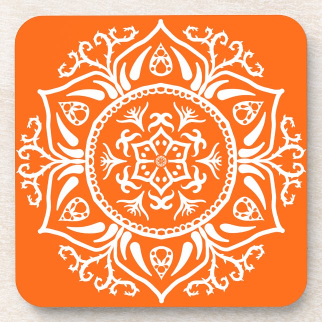 Poppy Mandala Coaster (Front)