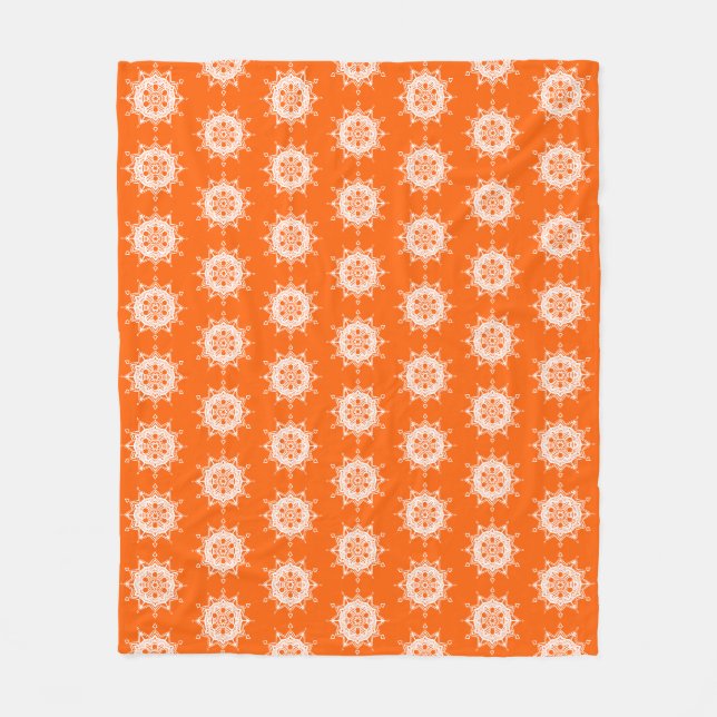 Poppy Mandala Fleece Blanket (Front)