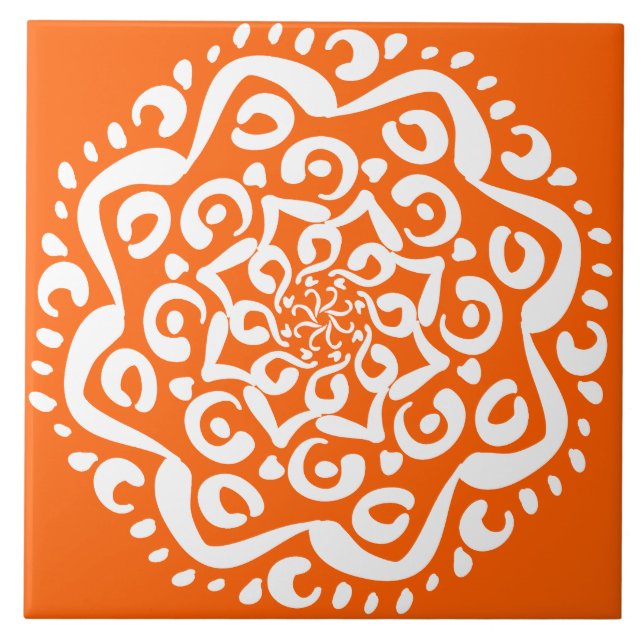 Poppy Mandala Tile (Front)