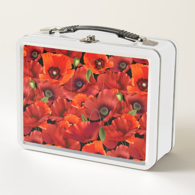Poppy Metal Lunch Box (Front)
