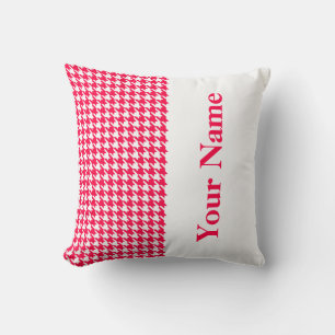 Poppy Modern Houndstooth with Name Cushion
