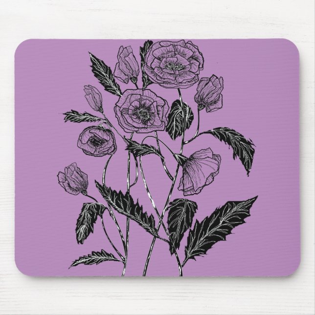 Poppy Mouse Pad - Custom Colours - Purple (Front)