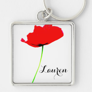 POPPY Name Personalized square Keychain