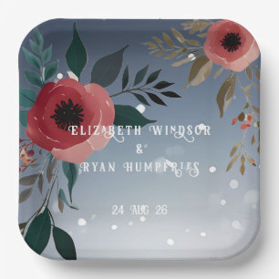 Poppy of Love" Wedding Invitation Collection Paper Plate