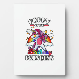 Poppy Of The Birthday Princess Unicorn Rainbow Bda Plaque