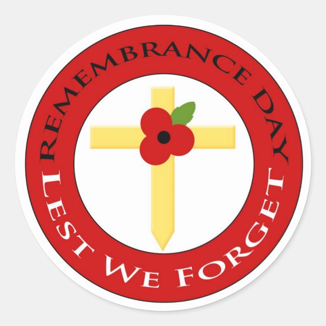 Poppy on cross - Sticker (Front)
