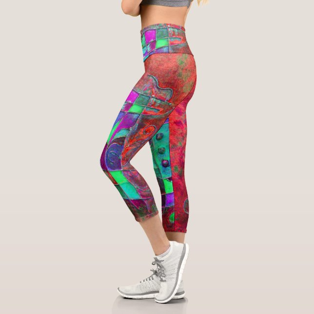 ”Poppy Opening” by Paul Buică Capri Leggings (Left)