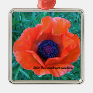 POPPY Oriental Red Orange --- Metal Tree Decoration