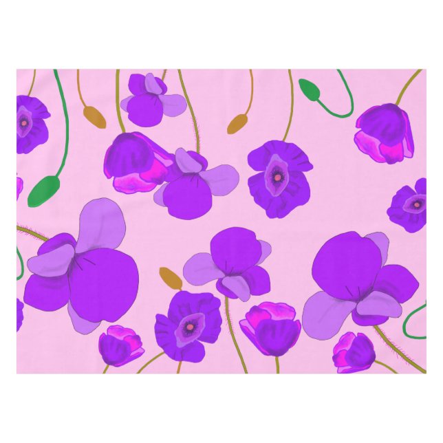 Poppy (Papaver somniferum) Lilac   Tablecloth (Front (Horizontal))
