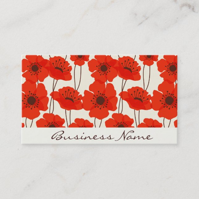 Poppy Pattern Business Card (Front)