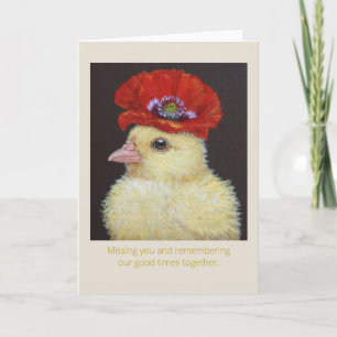 Poppy peep missing you card