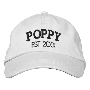 Poppy Personalised Grandpa Gift Custom Text Embroidered Hat